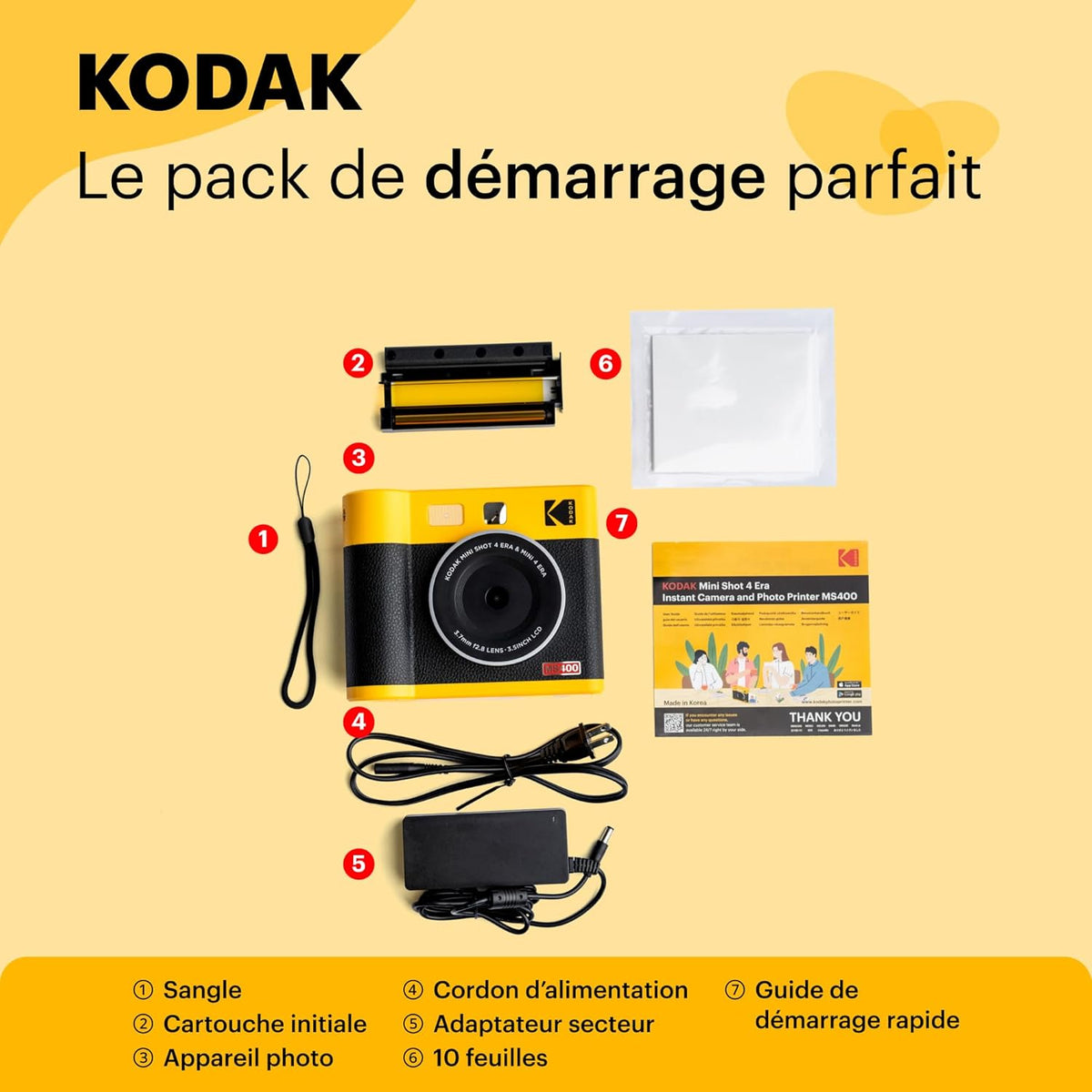 Kodak Cam Shot Mini 1 - Appareil Photo Compact Jaune pour Capturer Vos Souvenirs
