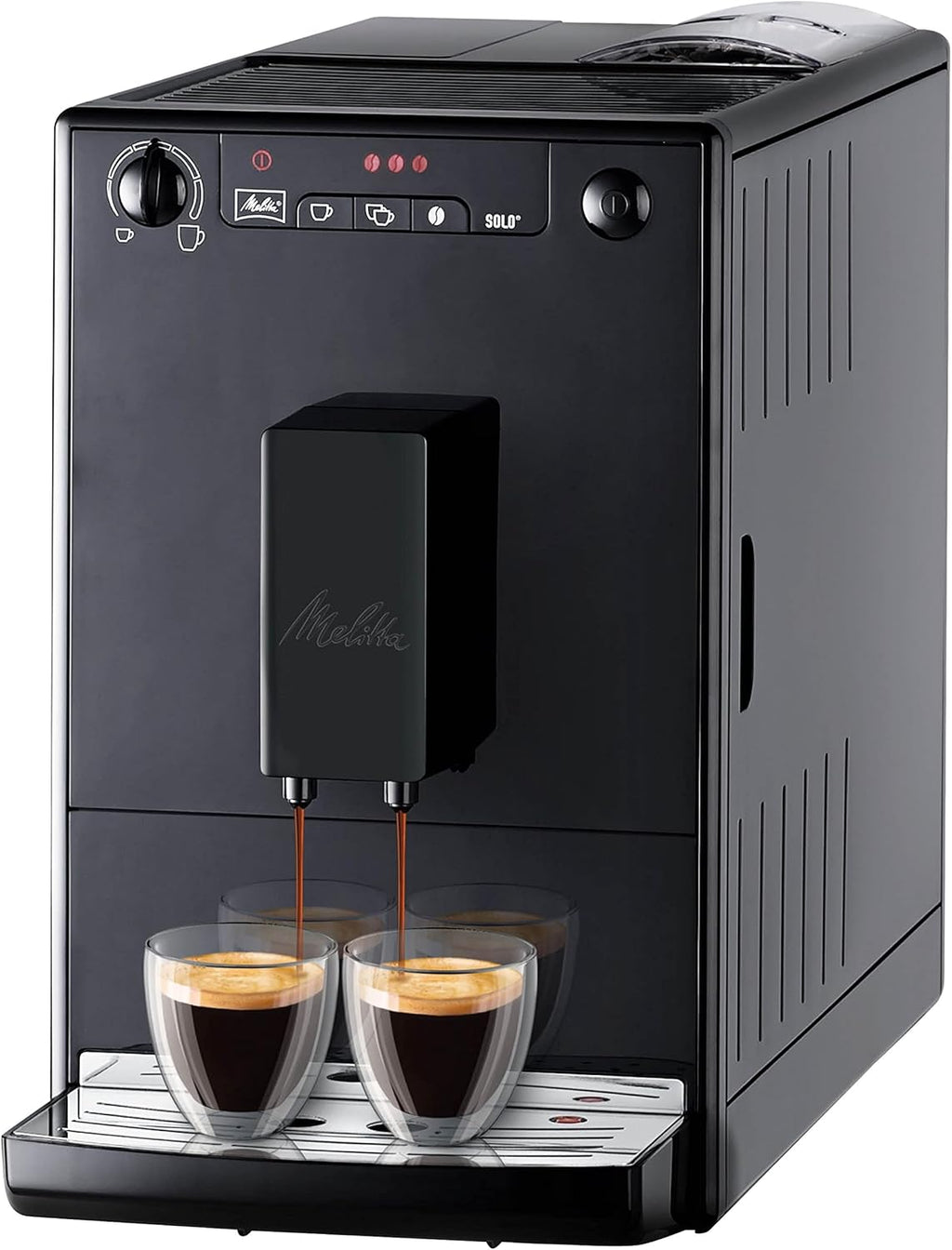 Melitta Caffeo Solo, 1.2L, Noir Pure Black, E950-222, Machine à Café et Expresso Automatique avec Broyeur à Grains