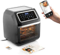 InnovaGoods Air fryer 12L, friteuse sans huile 1800W avec +100 recettes en FR. Friteuse à air avec 8 accessoires, 10 programmes, écran tactile, four à air chaud avec fenêtre et lumière intérieure.