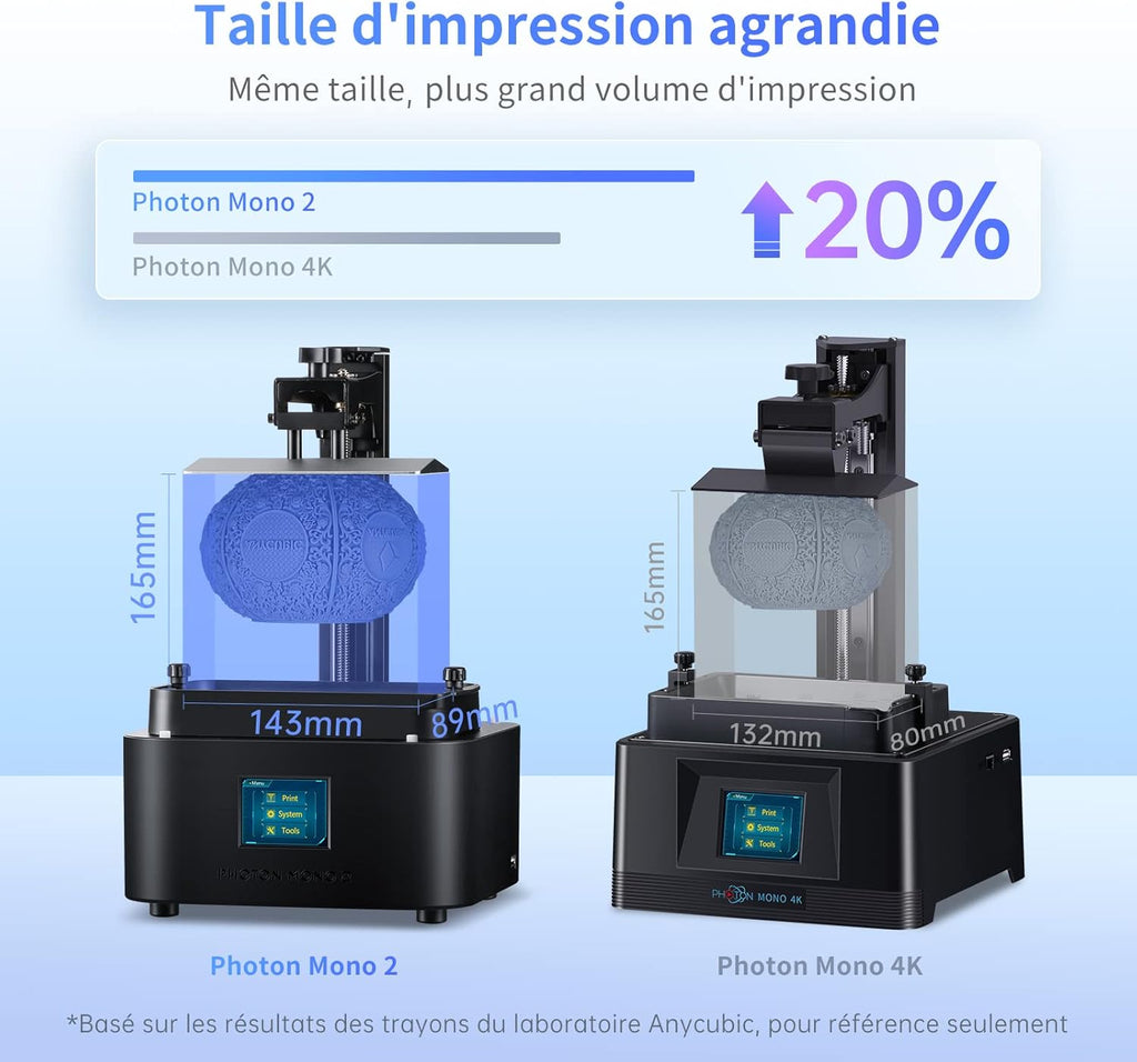 ANYCUBIC Photon Mono 2, imprimante 3D résine - 143 x 89 x 165 mm