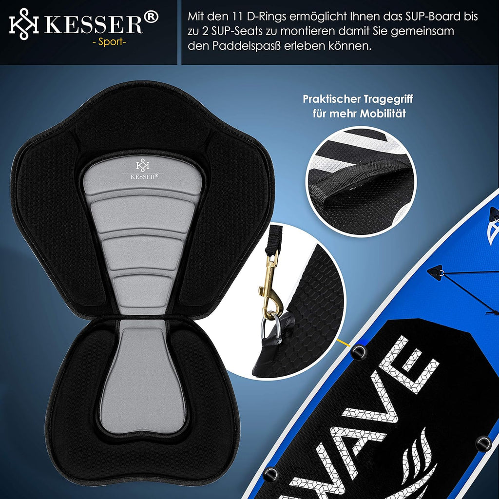 KESSER Set Sup Board Gonflable Stand Up Paddle Board Premium Sports Aquatiques | 6 Pouces d'épaisseur | Accessoires complets | 130kg