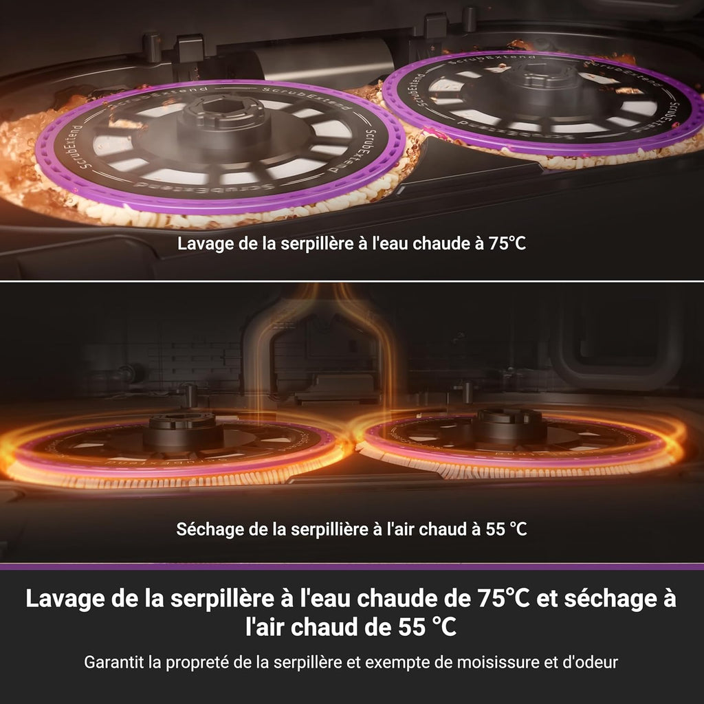 Eureka J15 Pro Ultra Aspirateur Robot,Robot Aspirateur Laveur 16200 Pa,Nettoyage des Bords,Brosse Anti Enchevêtrement,Lavage de Serpillière à l'eau Chaude 75℃,Base Autonettoyante