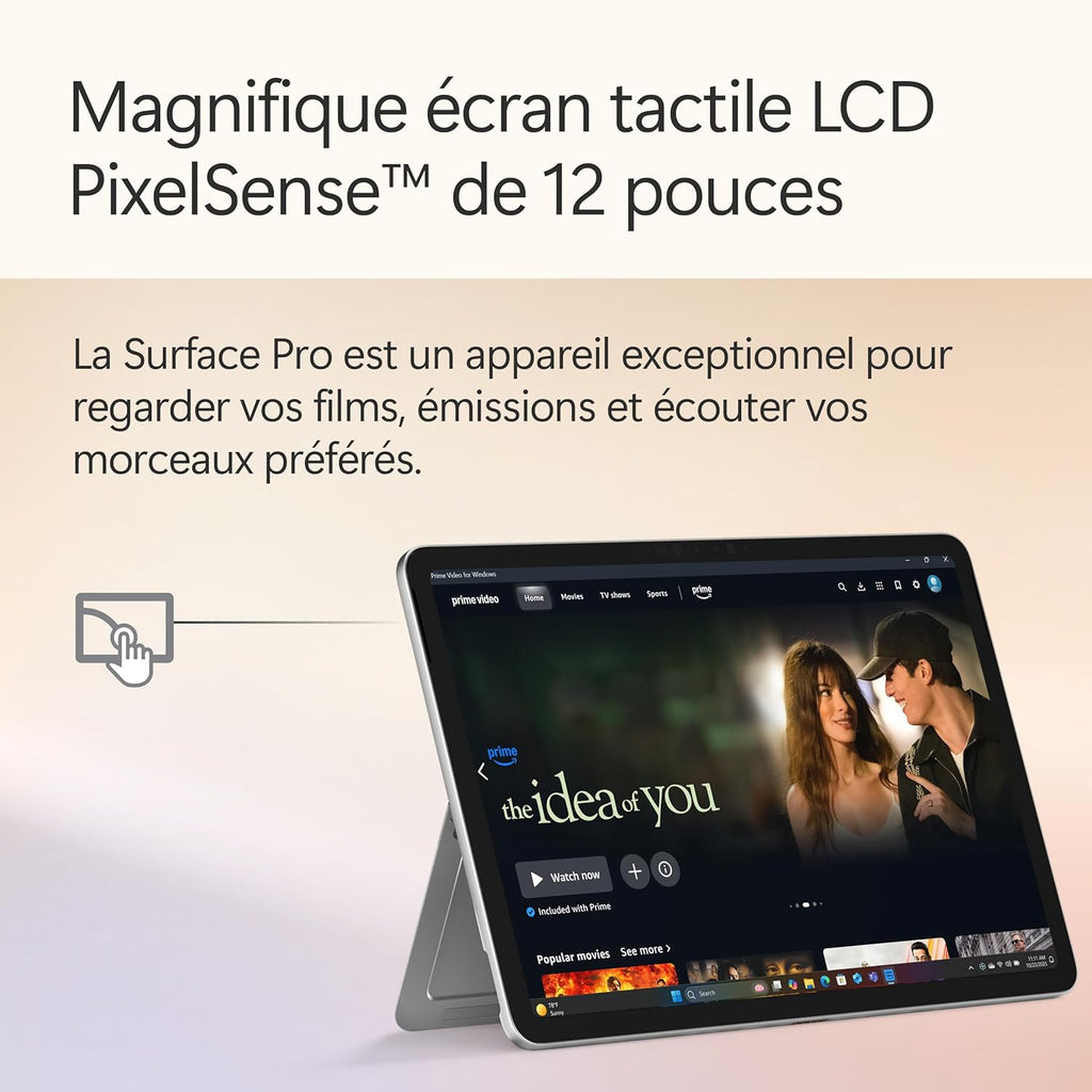 Microsoft Surface Pro | Copilot+ PC | Ecran Tactile LCD 12” | Snapdragon X Plus | 16Go RAM | Stockage 512Go | Dernier Modèle | Platine