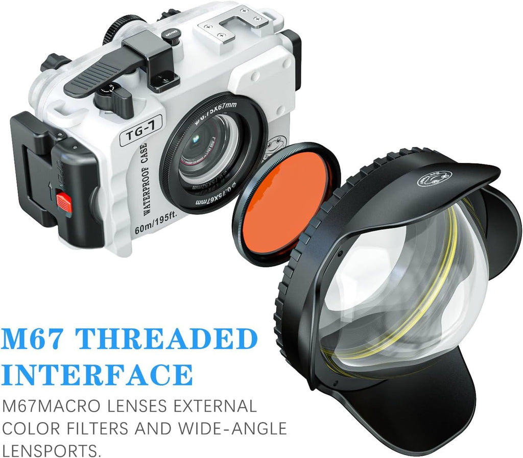 Sea Frogs Boîtier étanche pour caméra sous-Marine Om System TG-7 60 m avec Filtre Rouge TG7-W