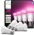Hue Ampoule LED connectée A60, White and color, Culot E27, 6 W, Spectre complet 1000-2000 K, 810 lumens, Intensité variable, Compatible avec Alexa, Google Assistant et Home, pack de 4