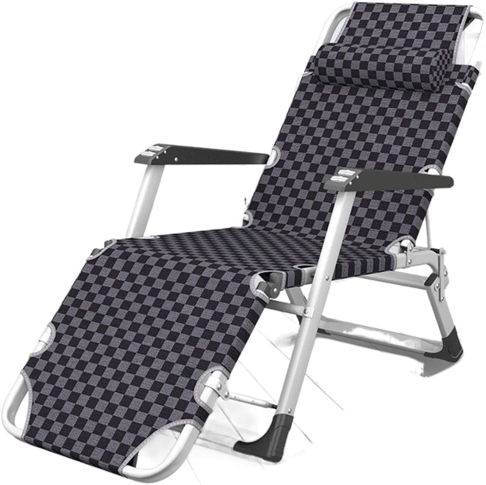 DANNMPX Chaise Longue Inclinable Jardin Camping Chaise Longue Pliant Pause Déjeuner Oreiller Réglable pour Bureau Plage en Plein Air Pliante Relaxation