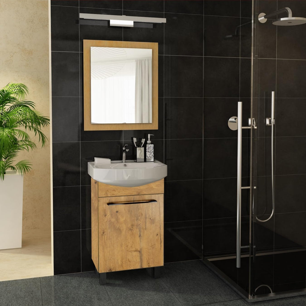 Paplinskimoebel Meuble de Salle de Bain avec Lavabo 50 x 40 x 84,5 cm - WC Rangement - Vasque 50 cm