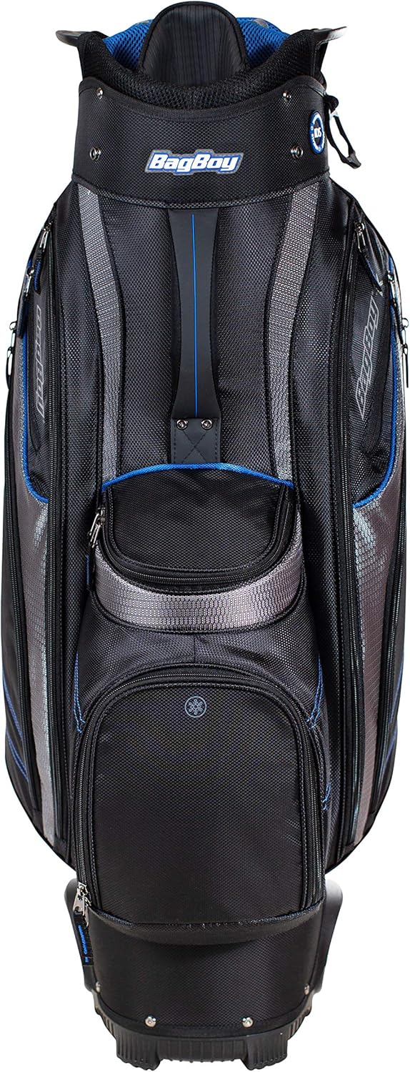 BagBoy Transit Sac pour chariot deavec 14 compartiments et des roues, Black/Charcoal/Silver