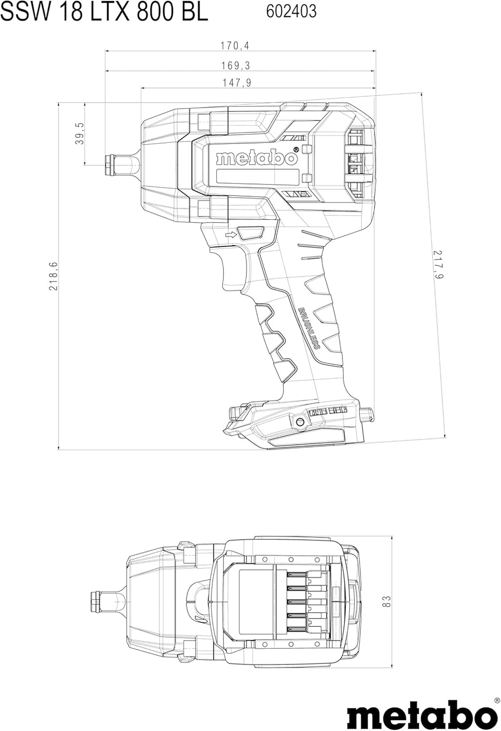 Metabo SSW 18 LTX 800 BL visseuse sans fil à percussion