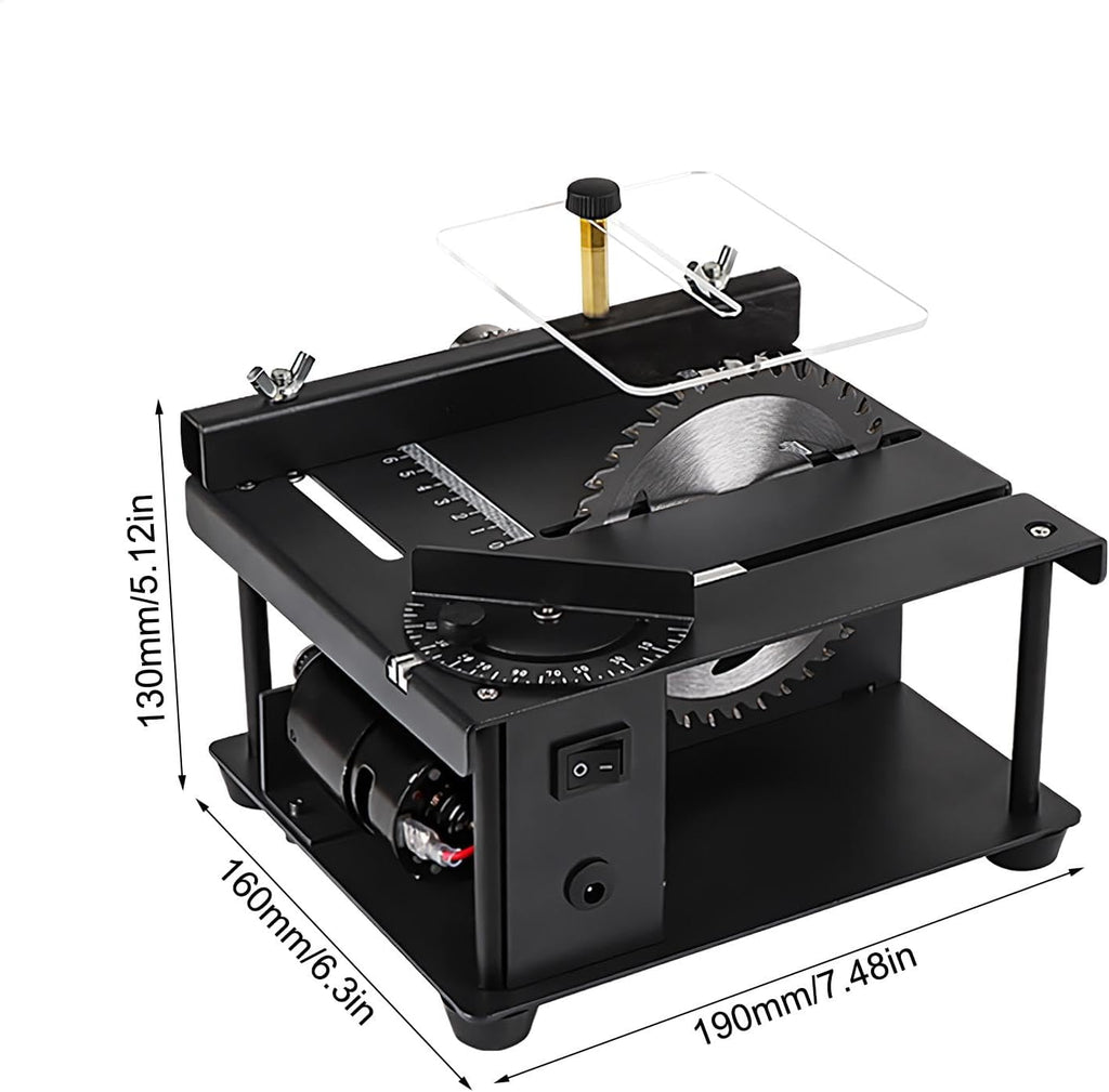 Tewzafiya miniature, portable,Machine de travail du bois de précision - électrique de bureau pour la coupe du bois, 7 vitesses et accessoires réglables angulaires