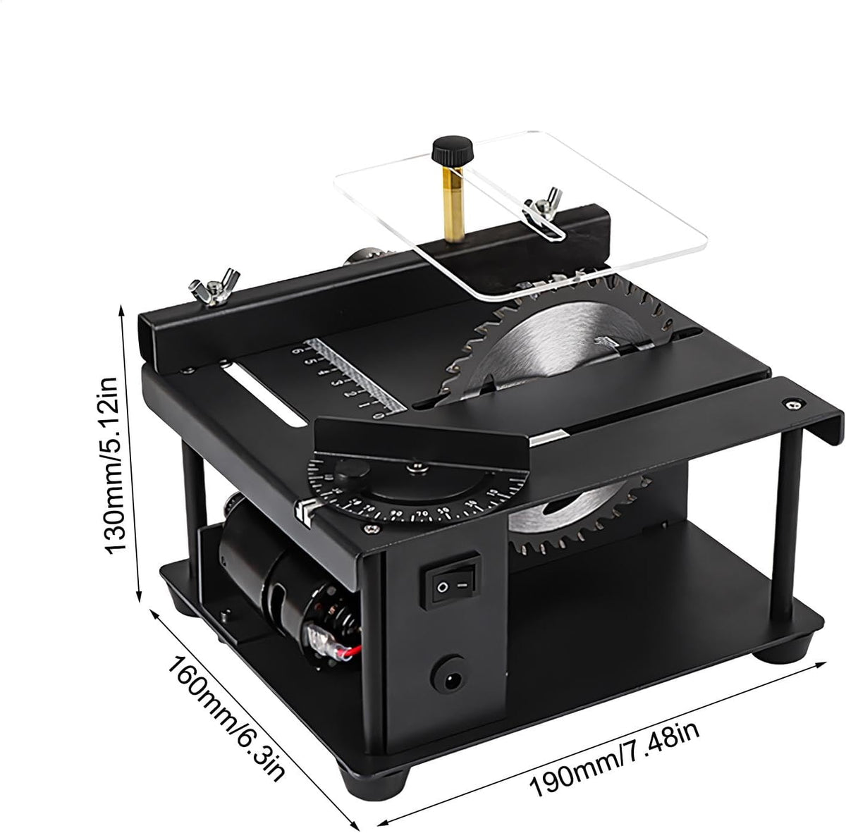 Tewzafiya miniature, portable,Machine de travail du bois de précision - électrique de bureau pour la coupe du bois, 7 vitesses et accessoires réglables angulaires