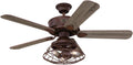 Westinghouse Lighting 7220540 Ventilateur de Plafond D'Intérieur Barnett de 122 cm en Bois Nu, Kit DÉclairage LED à Variateur avec Abat-Jour Cage, Télécommande Incluse