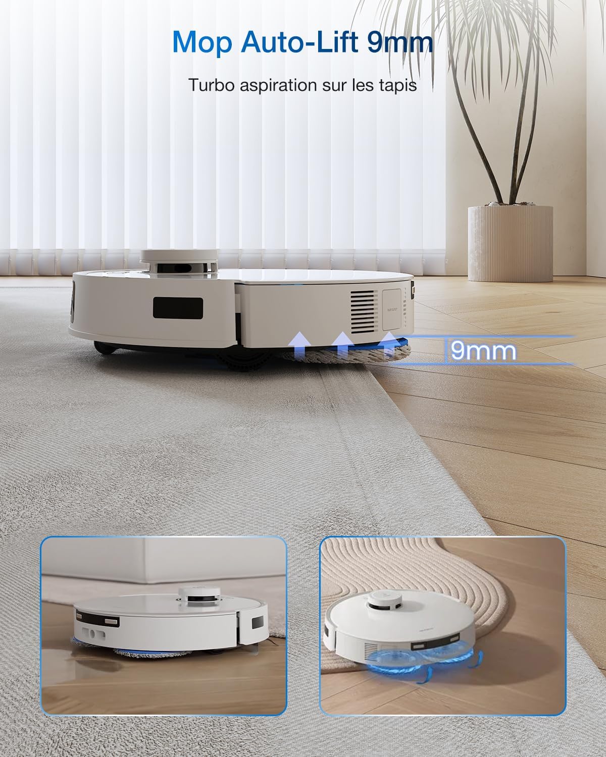 ECOVACS DEEBOT T30C Pro Omni Robot Aspirateur Laveur avec Station Omni, 12800Pa Aspiration, Brosse ZeroTangle 2.0, Nettoyage TruEdge, Auto-Vidange, Séchage 45°C, 200min Autonomie, Assistant YIKO