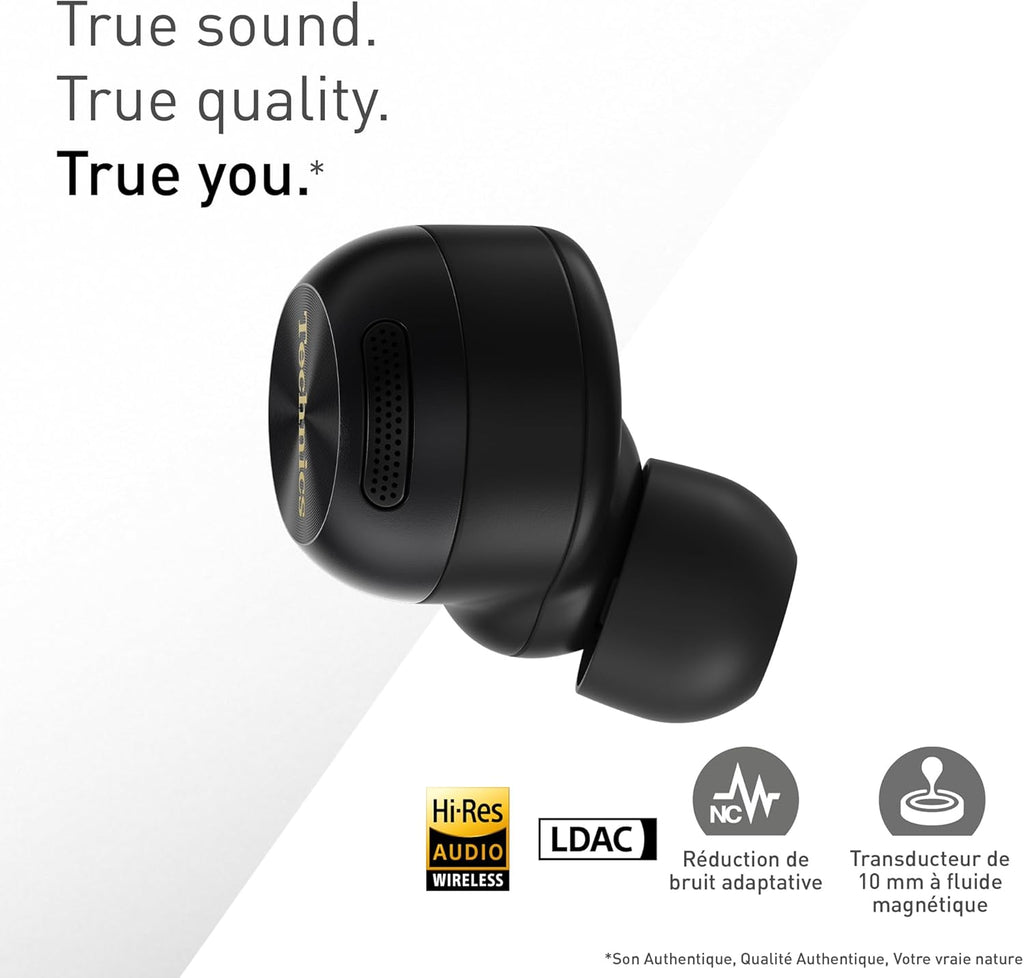 Technics EAH-AZ100E-K Écouteurs sans Fil avec Réducteur de Bruit, Bluetooth Multipoint, Voice Focus AI, Écouteurs Intra-Auriculaire Confortables, Noir