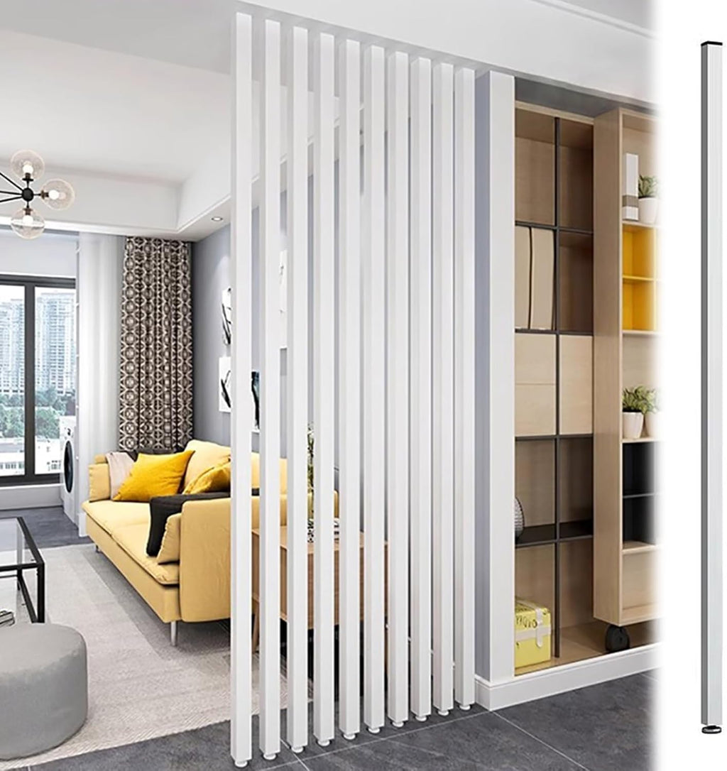 Paravent de séparation vertical de luxe moderne en bois massif pour chambre à coucher, mur facile à installer, blanc, 215 cm, 1 pièce