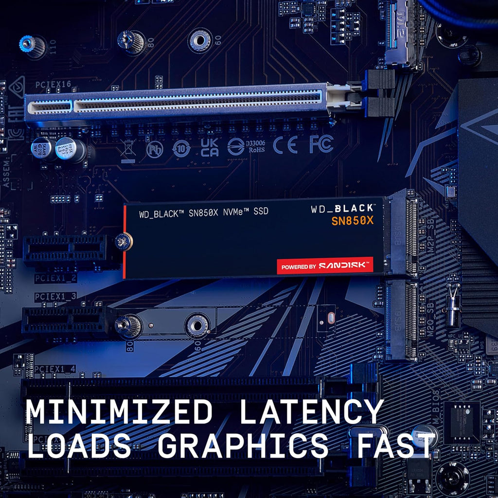 WD_BLACK SN850X 1To M.2 2280 PCIe Gen4 NVMe SSD pour le gaming jusqu'à 7300 Mo/s