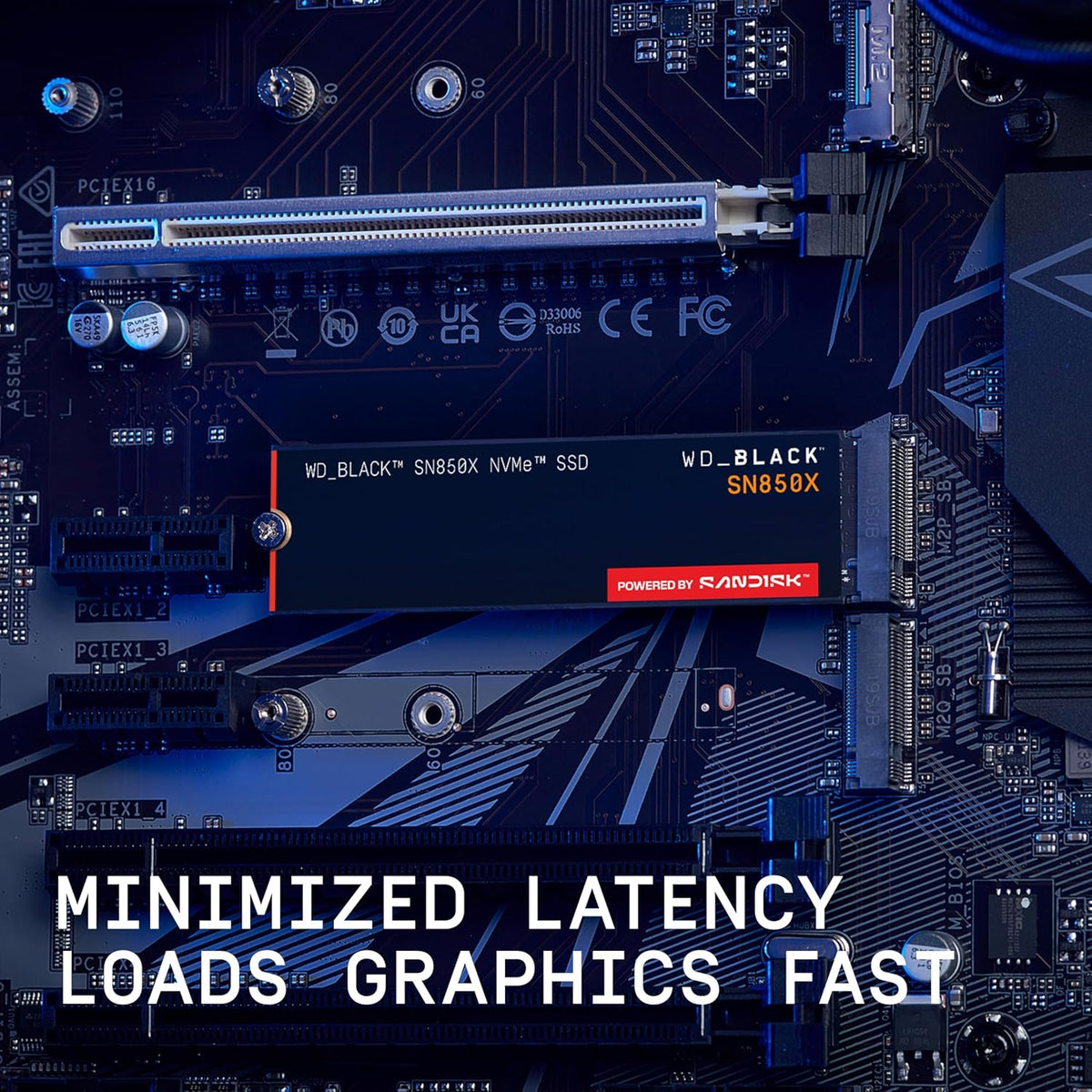 WD_BLACK SN850X 1To M.2 2280 PCIe Gen4 NVMe SSD pour le gaming jusqu'à 7300 Mo/s