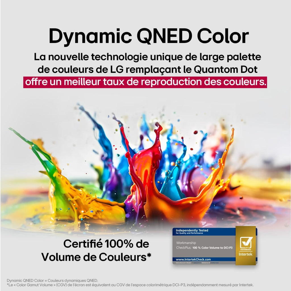 LG TV QNED Evo AI 2025 | 55QNED85A | 55'' (139 cm) | MiniLED 120Hz | Processeur α8 AI 4K Gen2 |Dolby Vision | Alexa