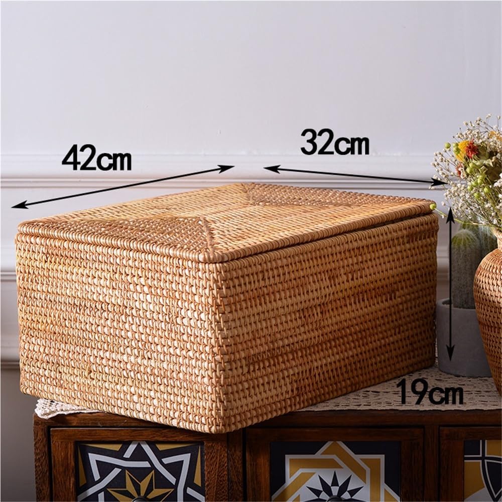 Ruiziliang Paniers, 1 boîte de Rangement tissée Manuelle en Vigne d'automne, Panier for vêtements, Jouets et Articles Divers(5pcs/Set)