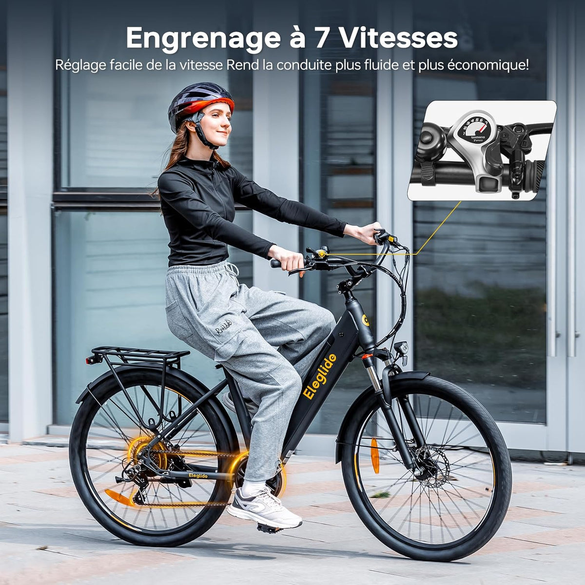 Eleglide T2 Vélo Électrique Adulte 100KM, Moteur 250W, Freins Hydrauliques, Batterie 486Wh, E-Bike Urbain pour Homme Femme, 27.5" Vélo de Ville,VTC