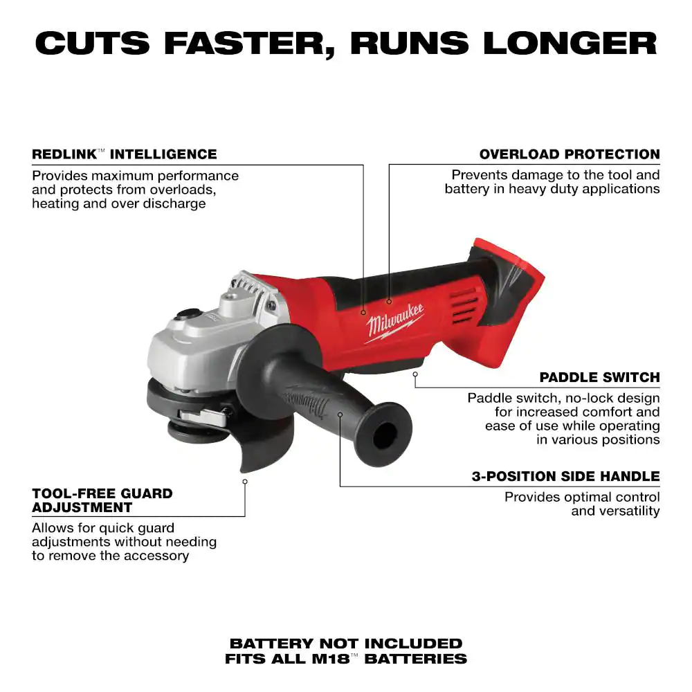 M18 18V Lithium-Ion Cordless 4-1/2 in. Cut-Off/Grinder (Tool-Only)