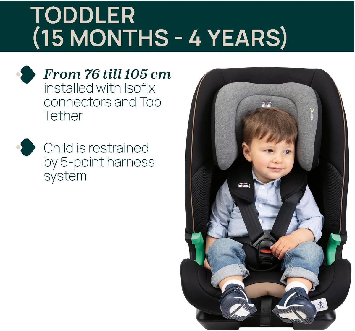 Chicco Siège Auto Seat&Go I-Size, avec Système Isofix, pour Enfants Mesurant Entre 76 et 150 cm, Utilisable à Partir de 15 Mois, Rembourrage Supplémentaire, Réducteur Inclus
