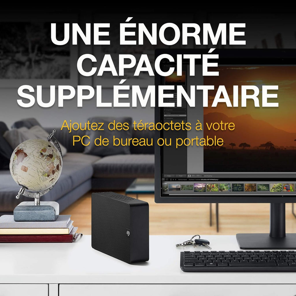 Seagate Expansion Desktop 10To, Disque Dur Externe HDD, 3.5 pouces, USB 3.0, PC & Notebook, Services Rescue (STKP10000402)