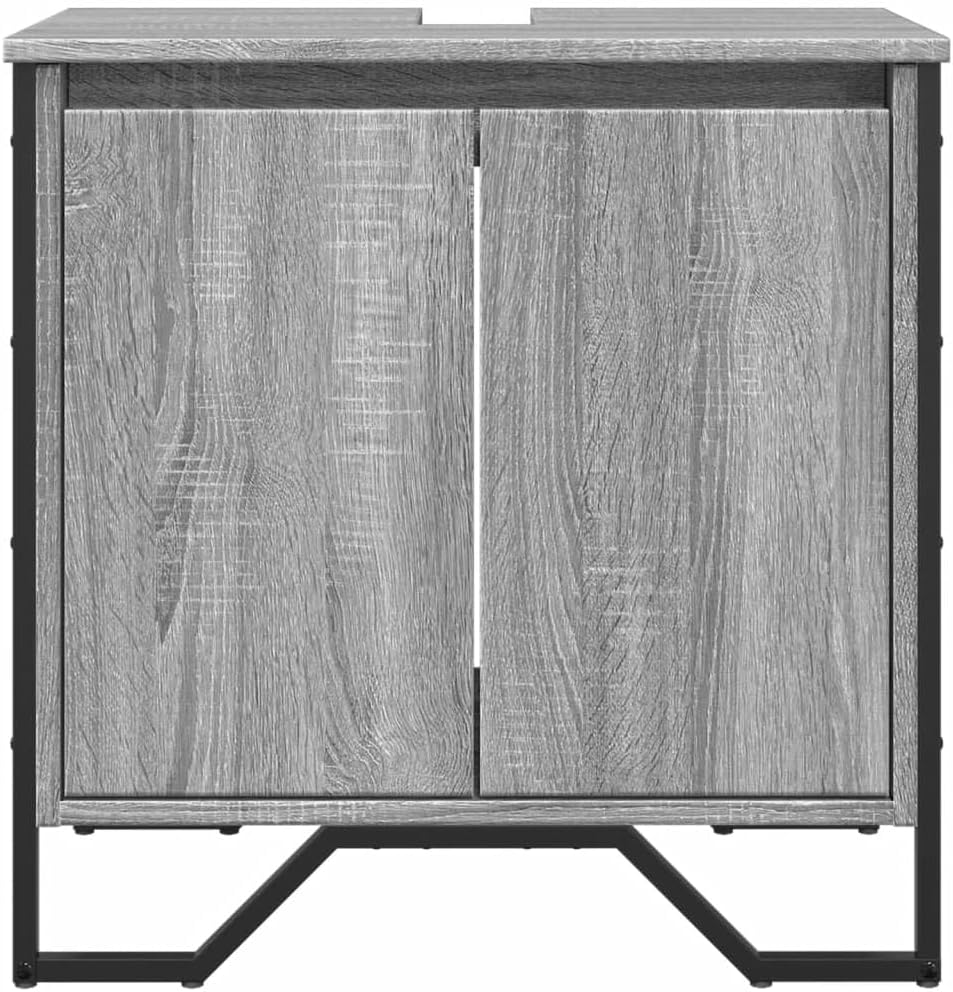 LLEZKBR Ensemble de meubles de salle de bain - Meuble d'évier de salle de bain - Gris Sonoma - 60 x 35 x 60 cm - Bois d'ingénierie