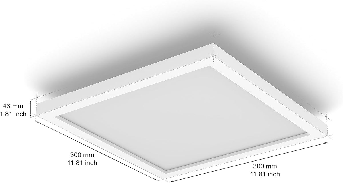 Hue White and Color Ambiance, plafonnier LED connecté Surimu 30x30, compatible Bluetooth, 27W, fonctionne avec Alexa, Google Assistant et Homekit
