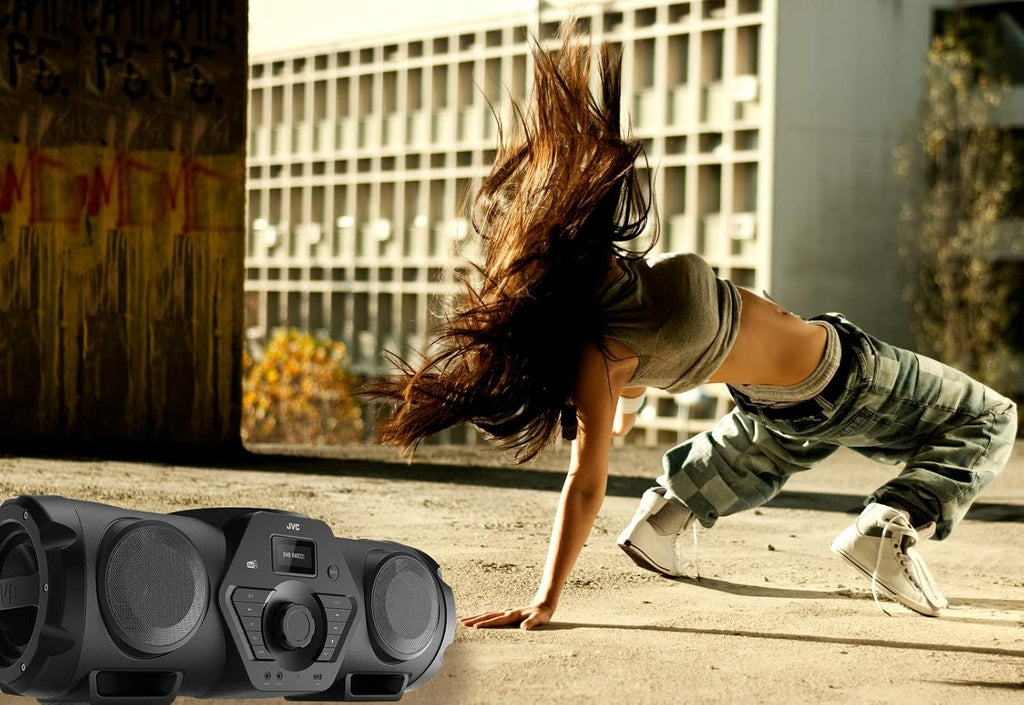 JVC - Boomblaster Dab 2 x 30 Watt, Dab+, FM, Bluetooth, CD, USB, Line-in RV-NB300DAB Noir