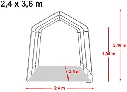 TOOLPORT 2,4 x 3,6 m Garage Tent, abri de Stockage, PE 450 N, Tente Garage Vert