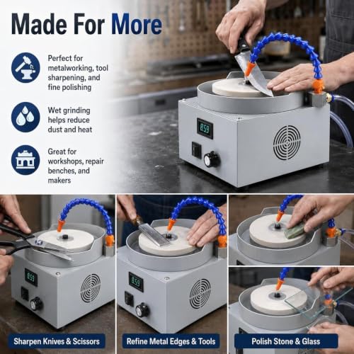 Outil professionnel Ponceuse Électrique À Sec Et Humide, Meuleuse D'établi 0-2000 Tr/min