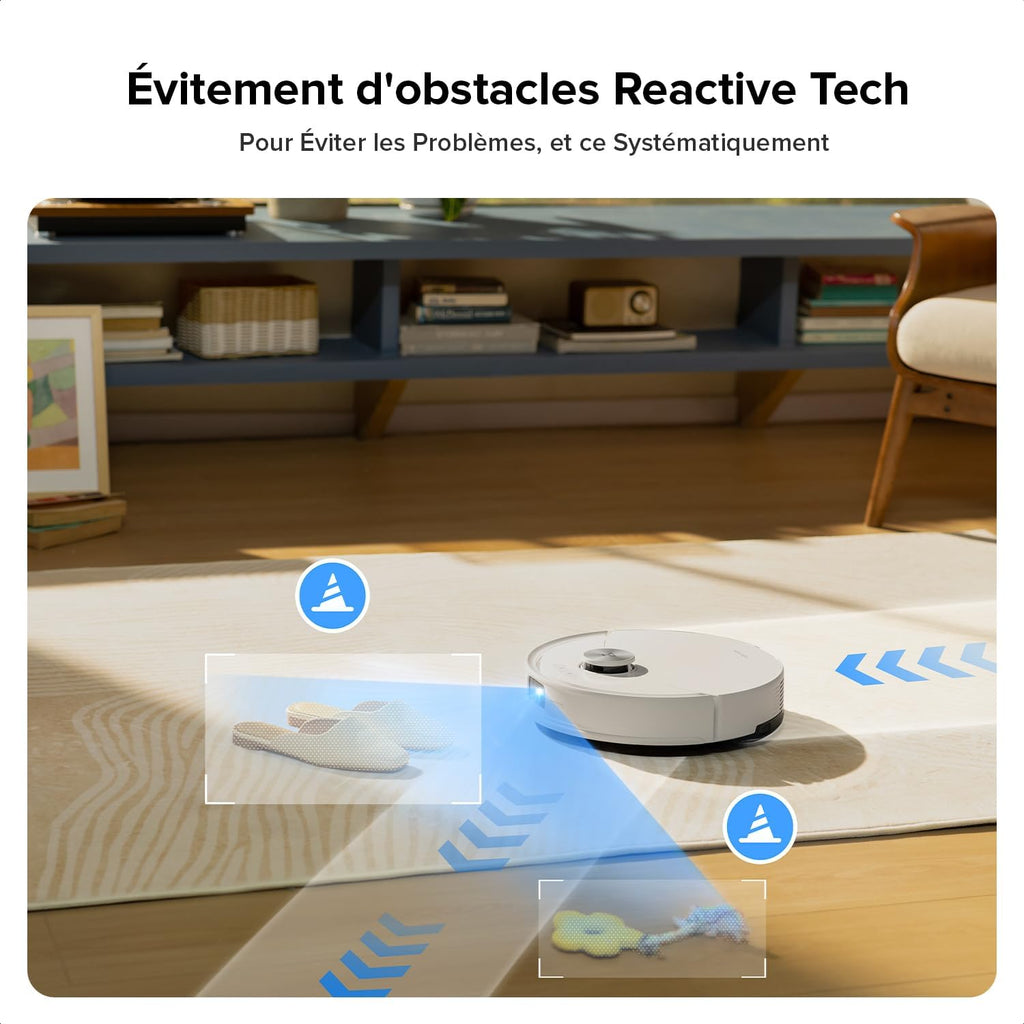 roborock Q10 S5 Set Robot Aspirateur Laveur, 10000 Pa Aspiration, Double Anti-emmêlement, Système VibraRise 2.0, Levage des Serpillères de 8 mm, Navigation PreciSense LiDAR, Évitement d'obstacles, APP