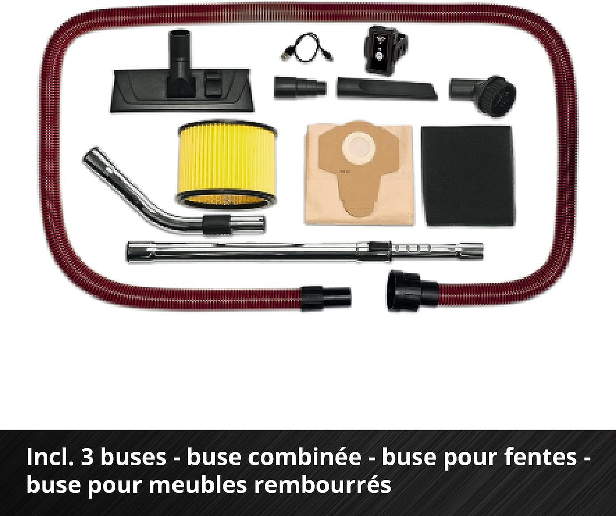 Einhell Professional Aspirateur eaux et poussières sans Fil TP-VC 36/30 S Auto-Solo Power X-Change (36 V, Modes ECO/Boost, Moteur sans Charbon) Livré sans Batterie ni Chargeur