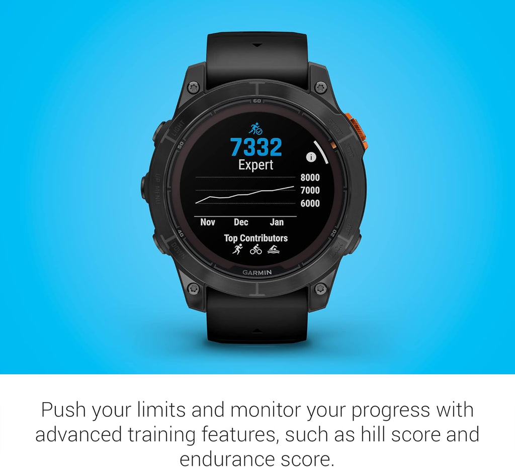fēnix 7 Pro, Solar - Montre GPS Multisports connectée – Gray avec Bracelet Noir – Boîtier 47 mm (Reconditionné)