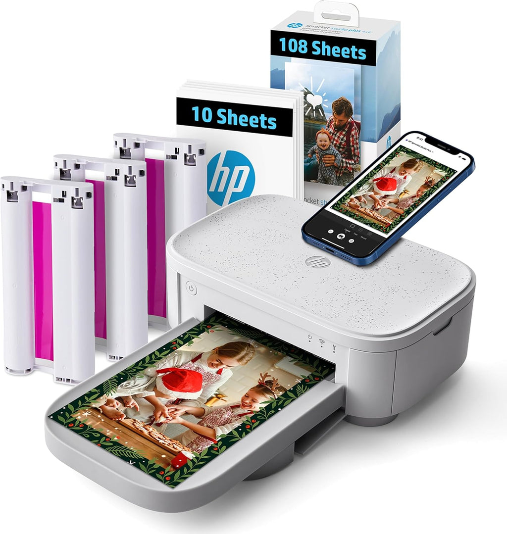Sprocket Studio Plus 4x6 Imprimante Instantanée – Pack 118 Feuilles & Cartouche – Wi-FI
