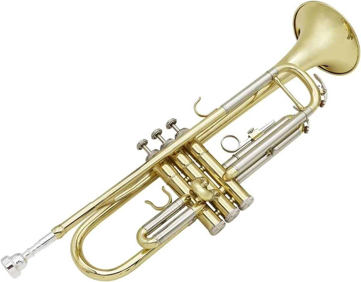 trompettes Trompette de musique professionnelle Bb B tube en cuivre plat instrument à vent avec embout et boîte de sangle (Color : 2)