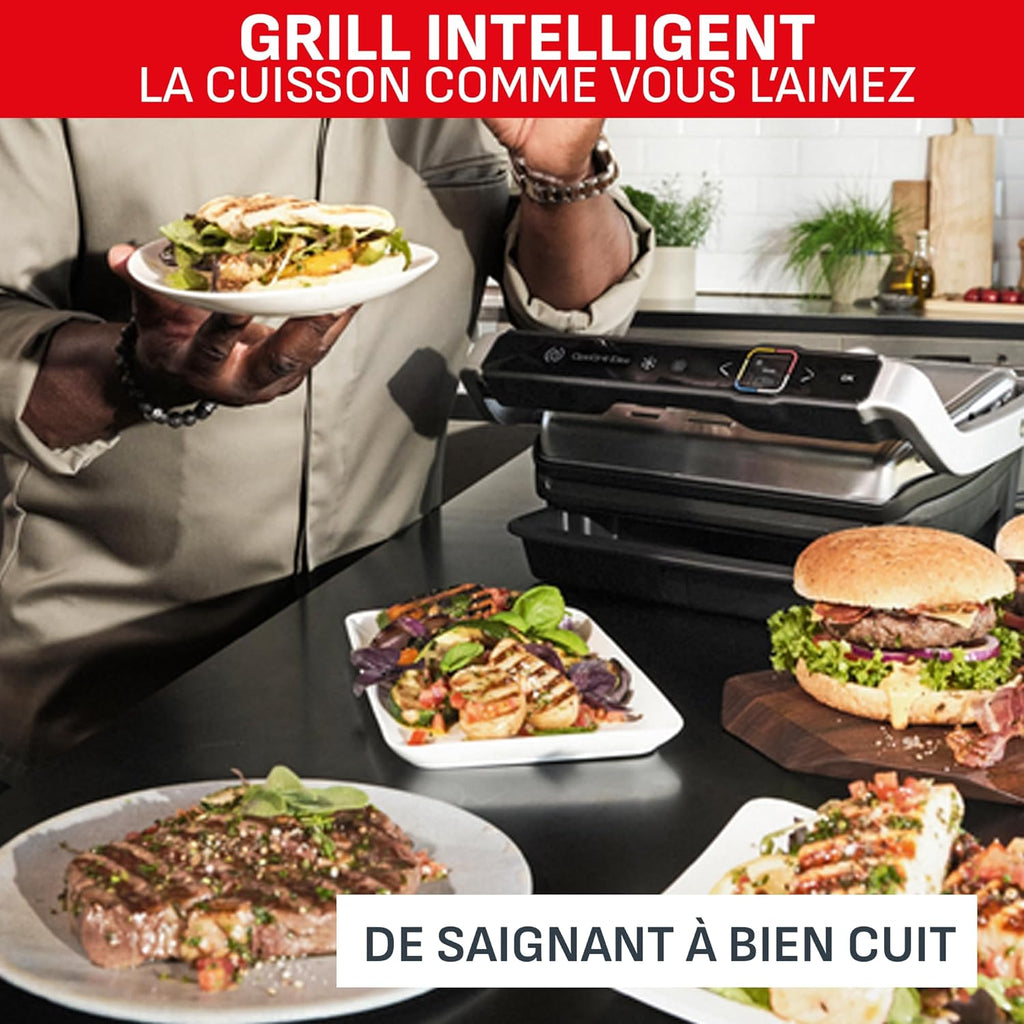 Tefal Optigrill Elite XL, Grill intelligent, 16 programmes, Mode manuel, Fonction marquage, XL 8 personnes, GC760D12