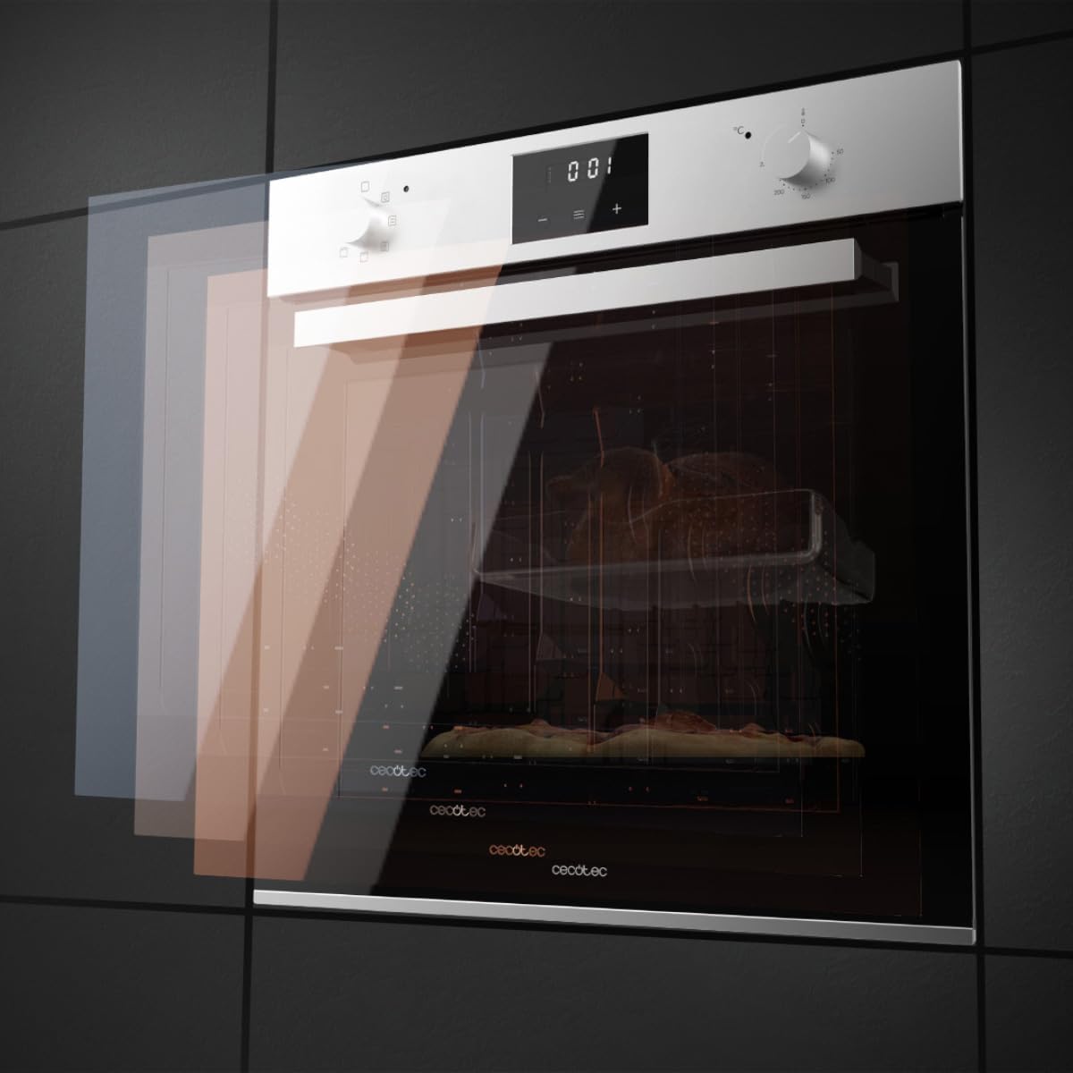 Cecotec Four intégrable multifonctions Bolero Hexa M226001 Line A.Four multifonctions Capacité de 70 L, 7 fonctions, classe A, 2800 W