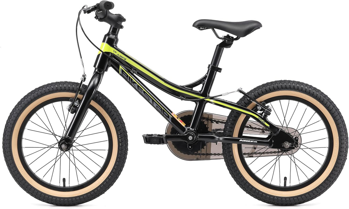 BIKESTAR Vélo Enfant en Aluminium pour Garcons et Filles de 4-5 Ans | Bicyclette Enfant 16 Pouces vélo de Montagne avec Freins en V | Noir Vert