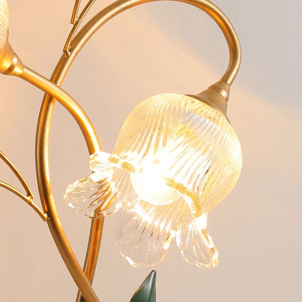 ruyi-1986 Lampes de table Lampe de bureau décorative for chambre à coucher, chevet chaleureux, fleur rose artistique, cadeau Petit