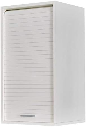 SIMMOB Meuble de Cuisine Blanc A Rideau 2 Etagères 40 x 72 x 35 cm