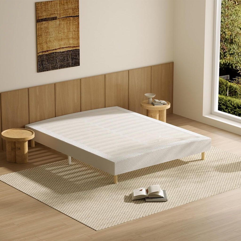 TEENO Mémoire Ensemble Composè, Matelas en Mousse 140x190x32 cm+Sommier tapissier volige,9 Pieds Inclus,Ensemble Matelas et sommier