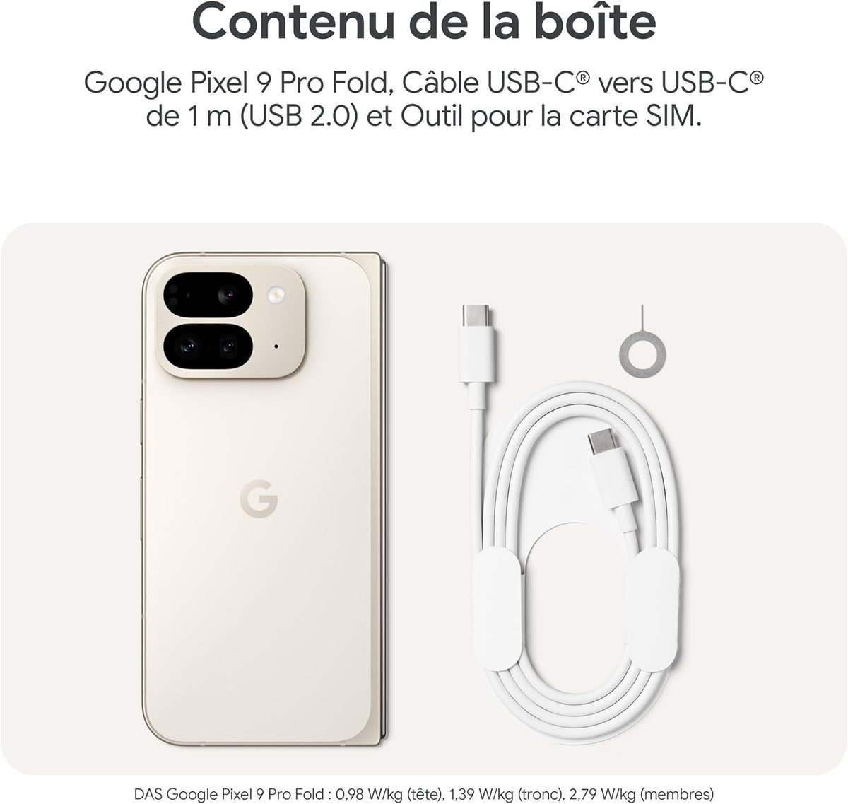 Google Pixel 9 Pro Fold - Smartphone Android débloqué avec Gemini - Triple Appareil Photo arrière avancé - Écran Pliable - Vidéo en Mode Mains Libres -Porcelaine, 512GB
