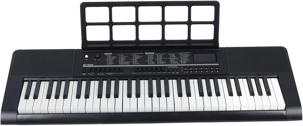 Piano à Clavier électronique 61 Touches, Piano Numérique Portable avec Microphone et Pupitre pour la Pratique de la Performance