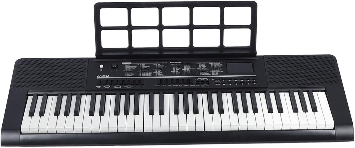 Piano à Clavier électronique 61 Touches, Piano Numérique Portable avec Microphone et Pupitre pour la Pratique de la Performance