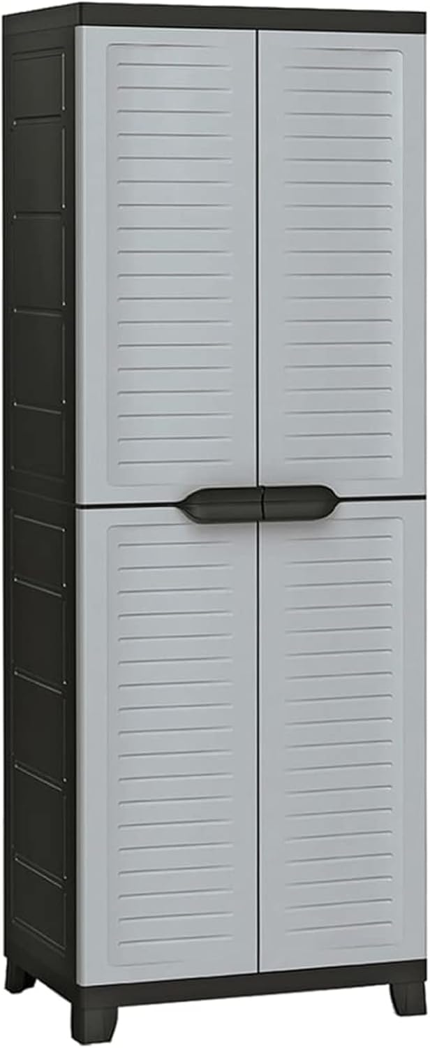 Homgoday Armoire en plastique 65 x 45 x 181 cm Armoire haute rangement intérieure et extérieure résistante à l'eau