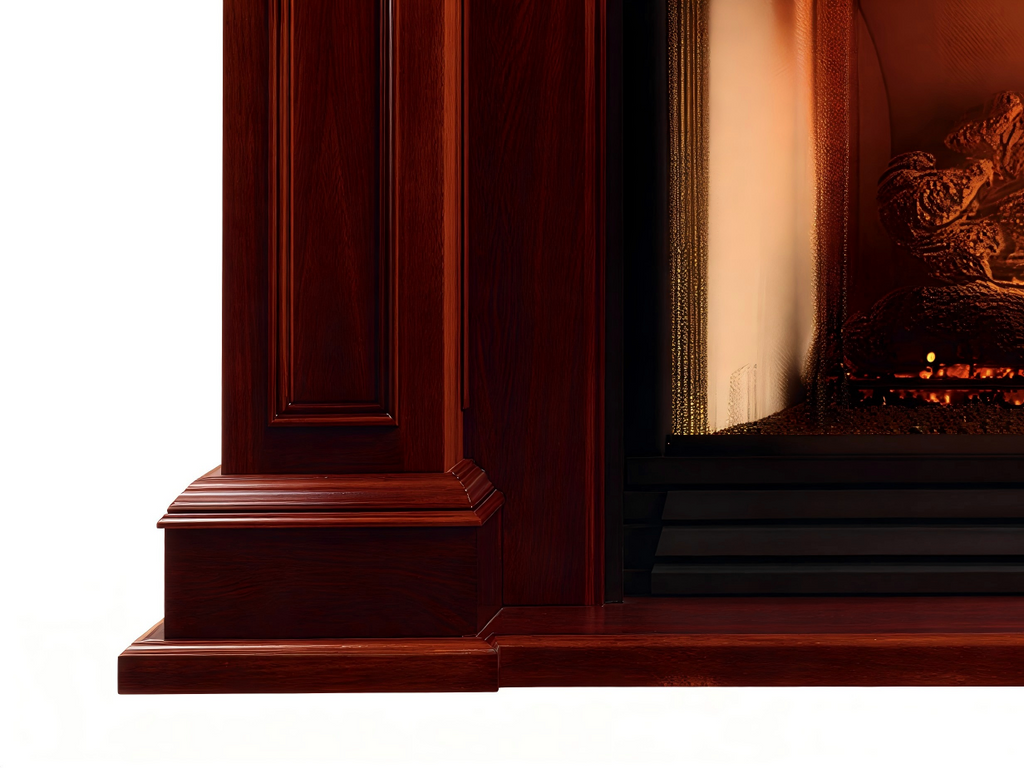 Cheminée au gaz bois 135x48x110 cm - marron/noir - style classique