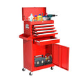Rangement des outils Coffre à outils roulant portable avec coffre supérieur amovible et roues verrouillables | Armoire robuste doublures de