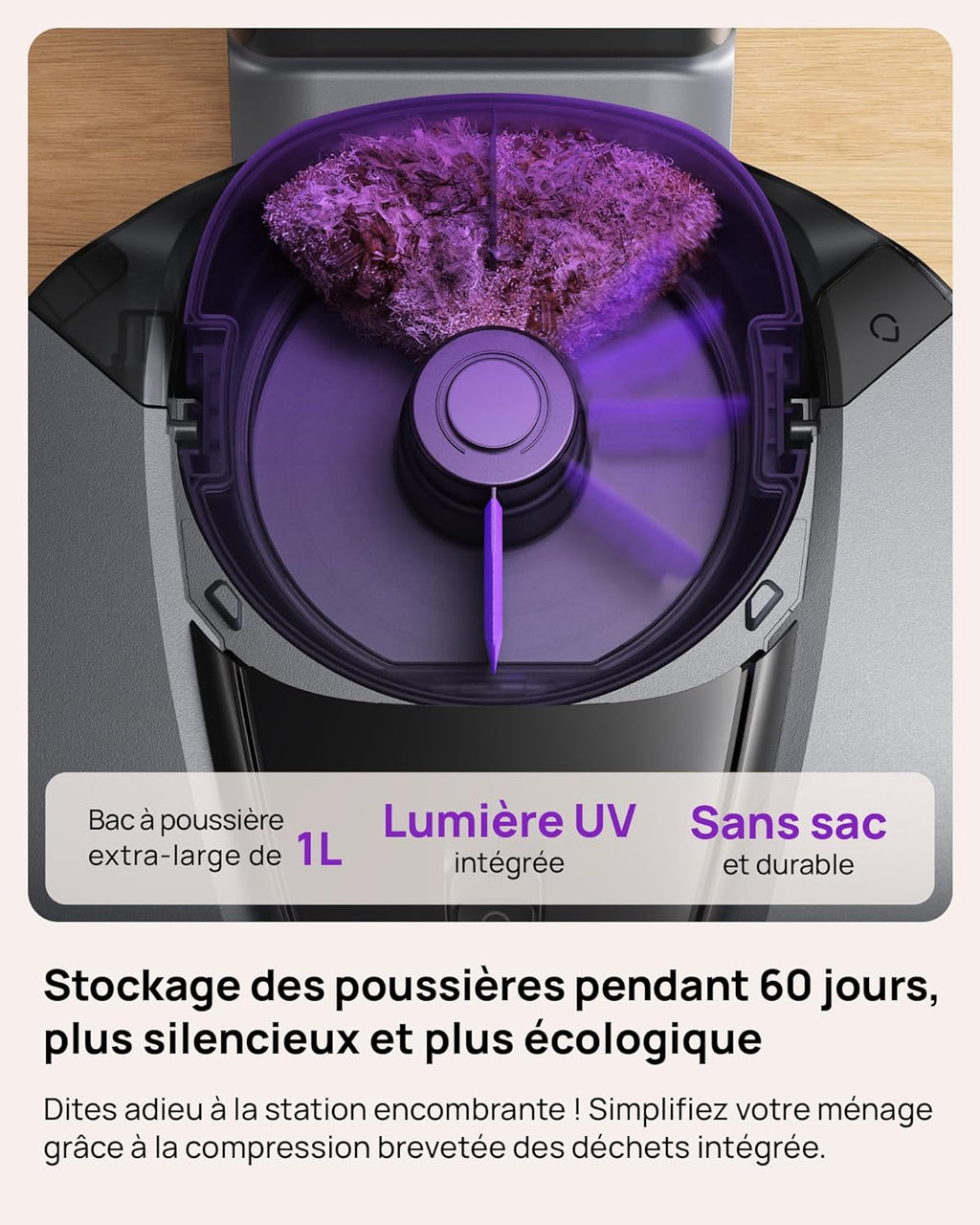 3i Robot aspirateur Laveur G10+, Compression silencieuse des débris, 60 Jours sans vidange, Serpillière et Brosse Extensibles, 18000 Pa, évitement d’Obstacles Digne d’Un Flagship